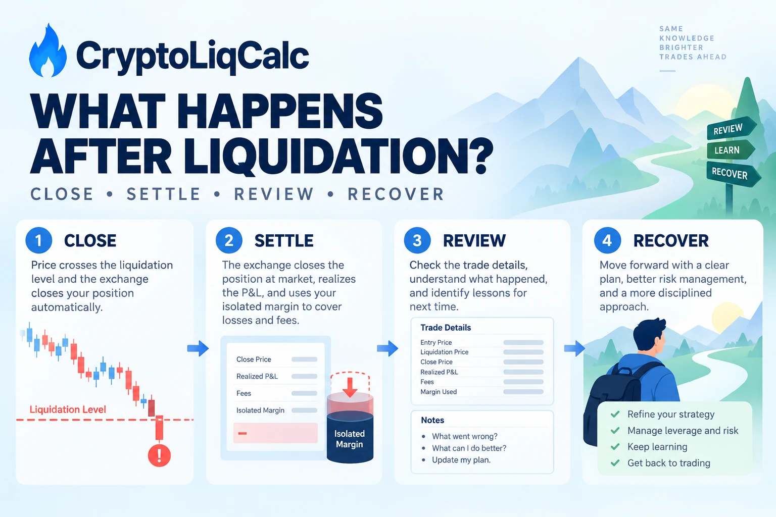 Four stages after futures liquidation: close, settle, review and recover